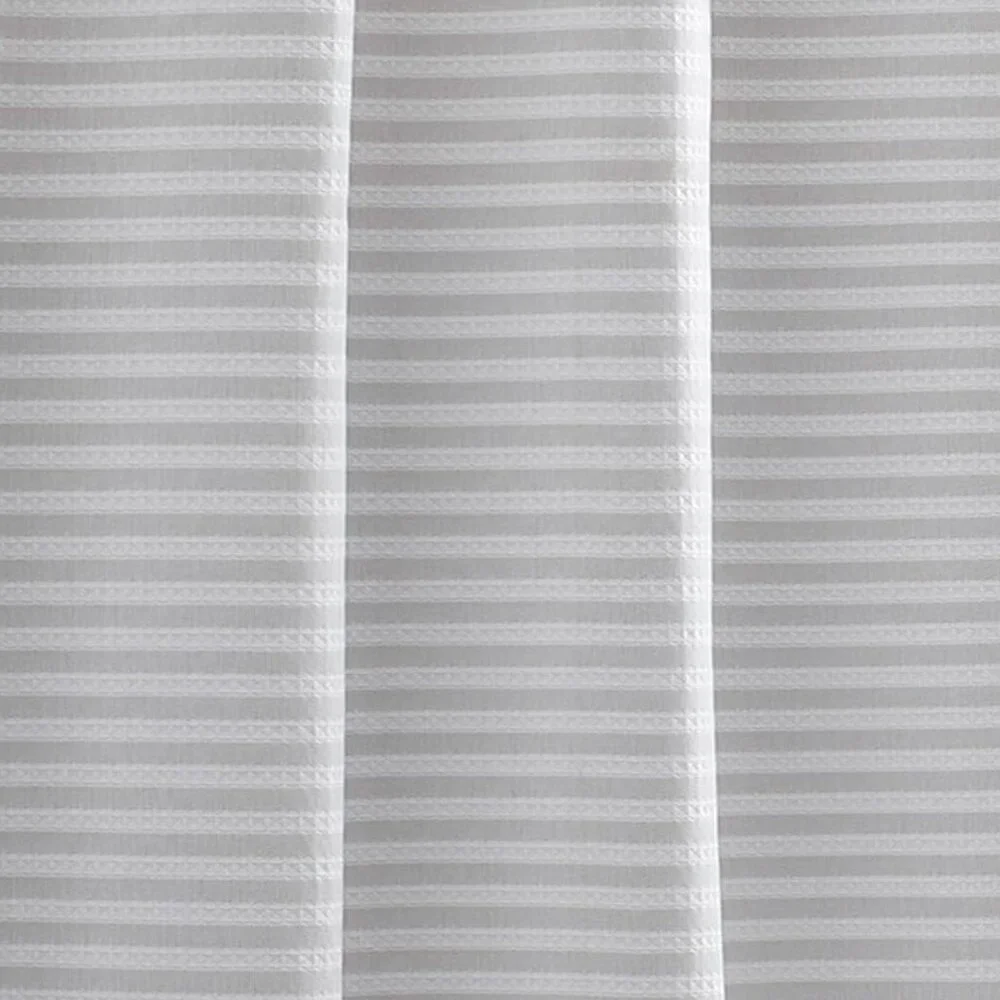 NEW Package Vera Wang Shower Curtain, Cotton with Hook Holes Top (Seersucker)